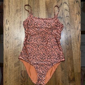 Aerie Leopard Tie Back One Piece Swimsuit